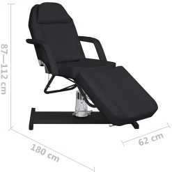 vidaXL Massagetafel 180x62x(87-112) cm zwart