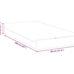 vidaXL Matras Wit en Grijs 80 x 160 cm Jacquard stof