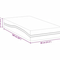 vidaXL Matras Wit en Grijs 80 x 160 cm Jacquard stof