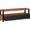 vidaXL Mediakast met lade Bruin 110 x 30 x 40 cm Massief Acaciahout