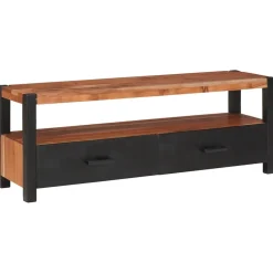 vidaXL Mediakast met lade Bruin 110 x 30 x 40 cm Massief Acaciahout