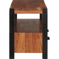 vidaXL Mediakast met lade Bruin 110 x 30 x 40 cm Massief Acaciahout