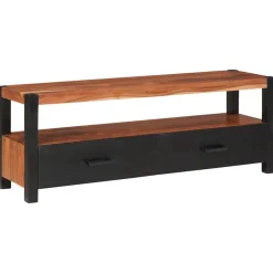 vidaXL Mediakast met lade Bruin 110 x 30 x 40 cm Massief Acaciahout