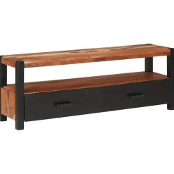 vidaXL Mediakast met lade Bruin 110 x 30 x 40 cm Massief Acaciahout