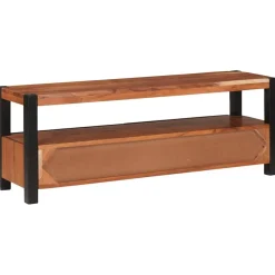 vidaXL Mediakast met lade Bruin 110 x 30 x 40 cm Massief Acaciahout