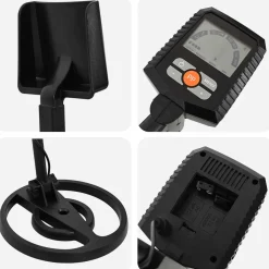vidaXL Metaaldetector met LCD-display 3 modellen 19 cm spoel Zwart