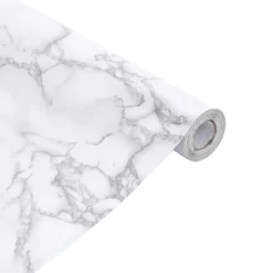 vidaXL Meubelfolie zelfklevend 90x500 cm PVC marmerwit