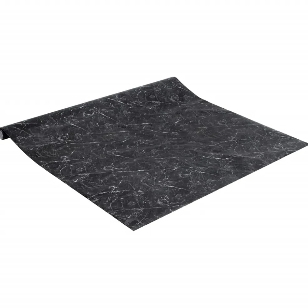vidaXL Meubelfolie zelfklevend 90x500 cm PVC marmerzwart