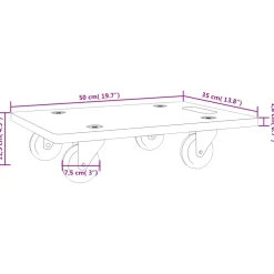 vidaXL Meubelhondjes 2 st rechthoekig 250 kg 50x35x11,5 cm