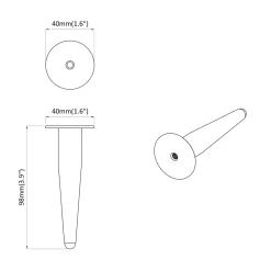 vidaXL Meubelpoten 2 st Zwart en Goud Ø 40 x 98 mm IJzer