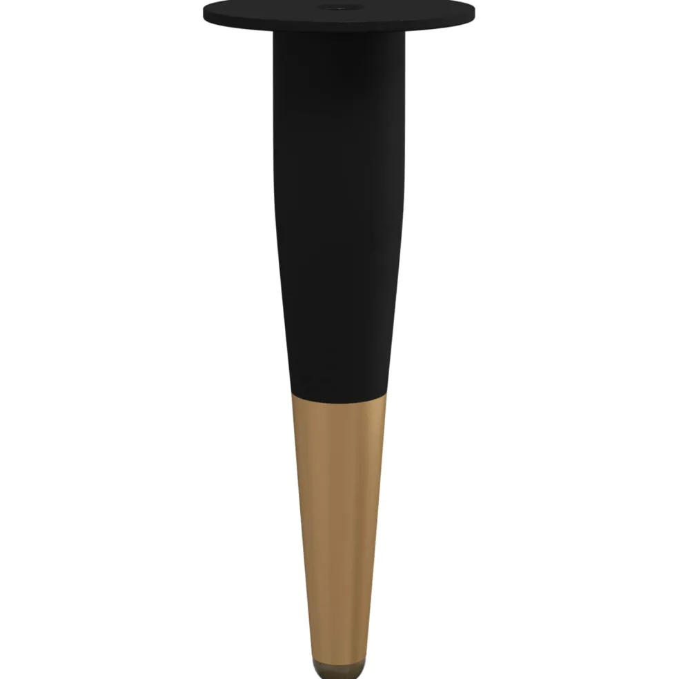 vidaXL Meubelpoten 2 st Zwart en Goud Ø 40 x 98 mm IJzer