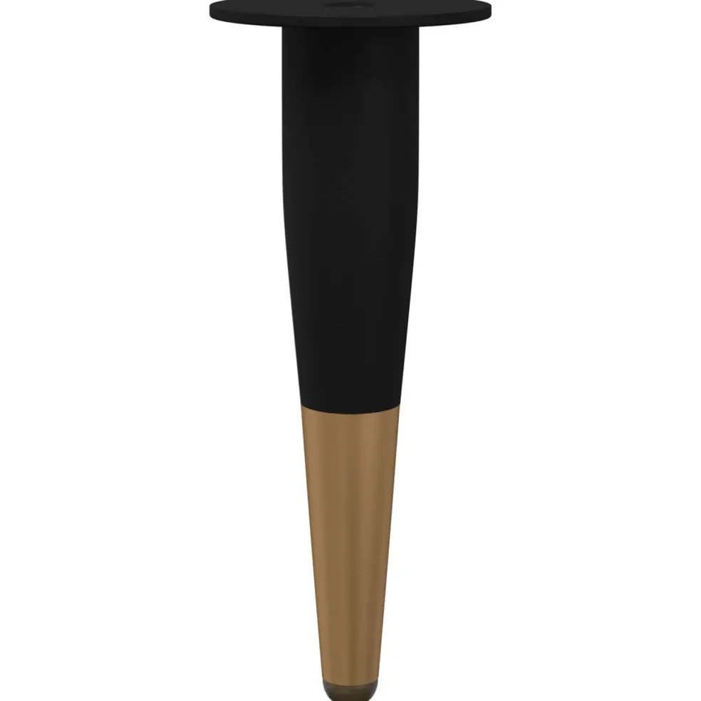 vidaXL Meubelpoten 2 st Zwart en Goud Ø 40 x 98 mm IJzer