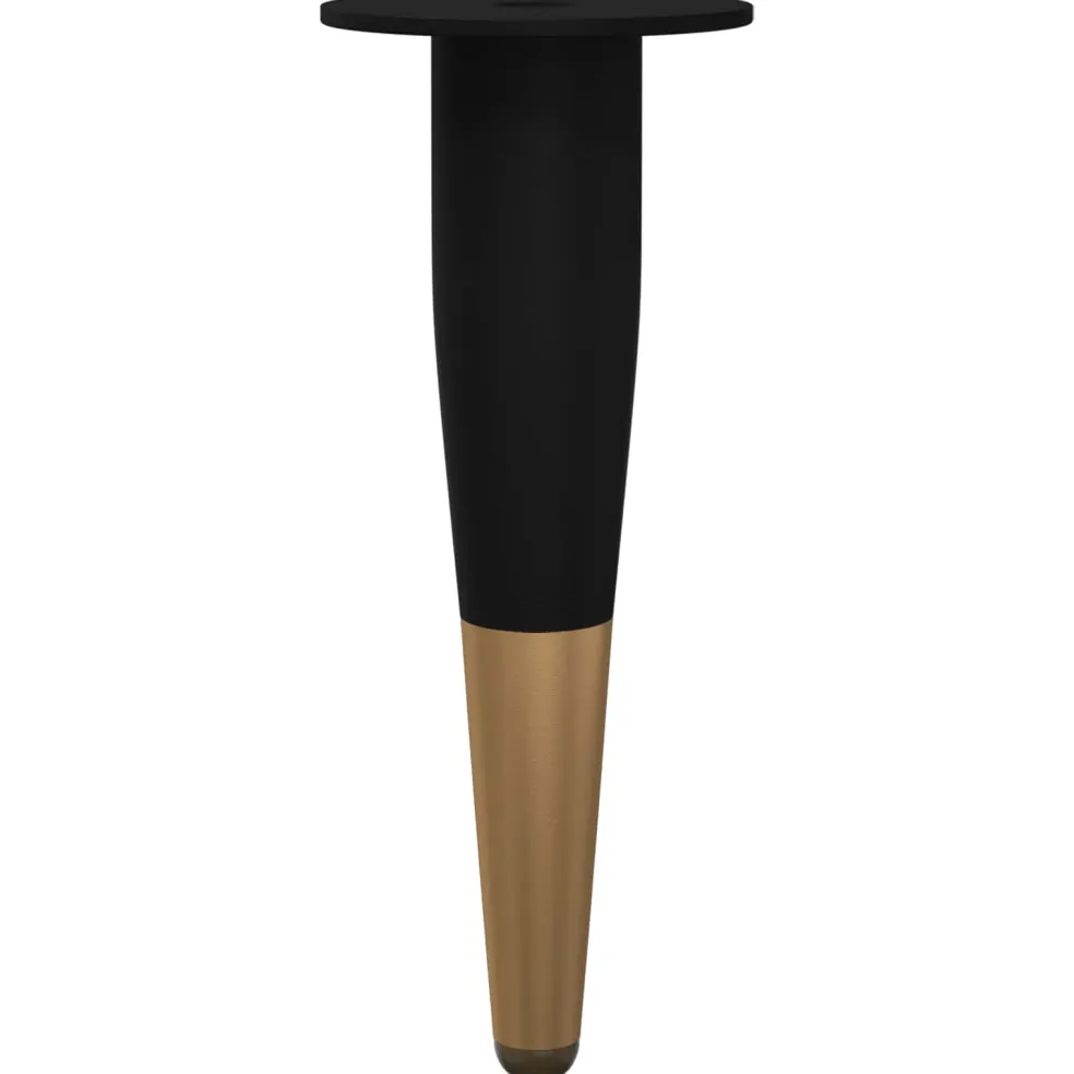 vidaXL Meubelpoten 2 st Zwart en Goud Ø 40 x 98 mm IJzer