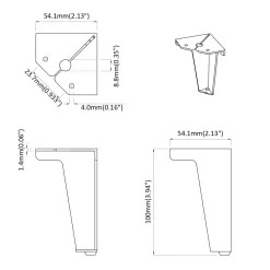 vidaXL Meubelpoten 2 st Zwart 54,1 x 54,1 x 100 mm IJzer