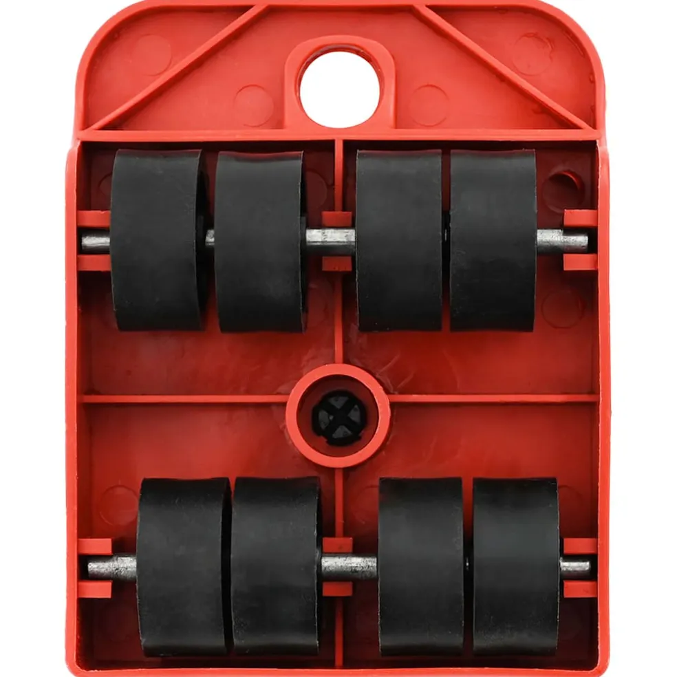 vidaXL Meubelrollers 8 stuks met lifters 9,8x7,5x3 cm 150 kg rood