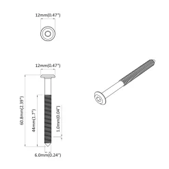 vidaXL Meubelschroeven 2 st Zilver M6 x 60 mm Staal