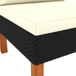vidaXL Middenbank poly rattan en massief eucalyptushout