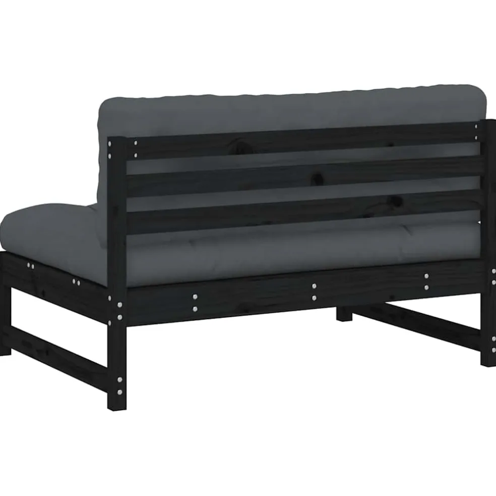 vidaXL Middenbank 120x80 cm massief grenenhout zwart