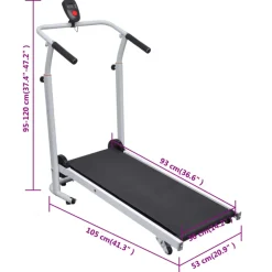 vidaXL Mini-loopband inklapbaar 93x36 cm zwart
