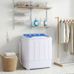 vidaXL Mini wasmachine met dubbele trommel 5,6 kg