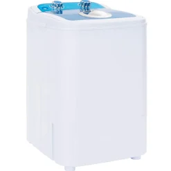 vidaXL Mini Wasmachine met Enkele Wasbak 4,6 kg Blauw en Wit