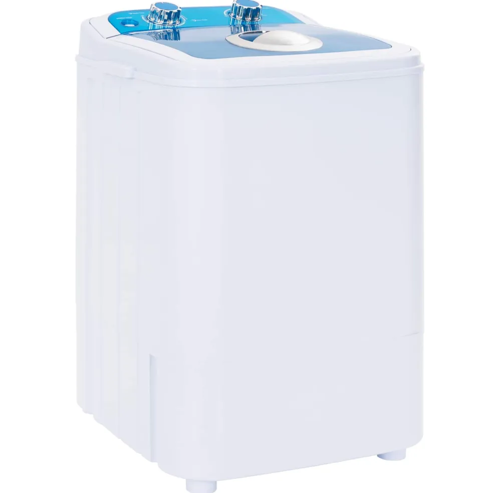 vidaXL Mini Wasmachine met Enkele Wasbak 4,6 kg Blauw en Wit