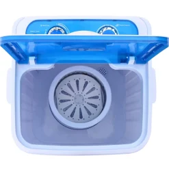 vidaXL Mini Wasmachine met Enkele Wasbak 4,6 kg Blauw en Wit