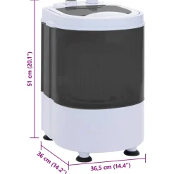 vidaXL Mini wasmachine met enkele trommel 2,6 kg