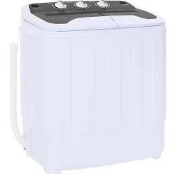 vidaXL Mini Wasmachine met Twin Tub 3,6 kg Zwart en Wit