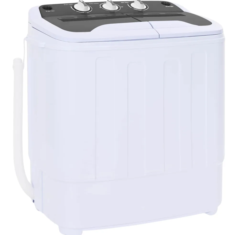 vidaXL Mini Wasmachine met Twin Tub 3,6 kg Zwart en Wit