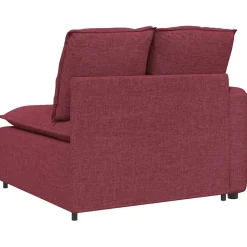 vidaXL Modulaire bank Armleuning eindmodule met kussens 100cm wijnrood