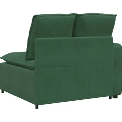 vidaXL Modulaire bank Armleuning eindmodule met kussens donkergroen 100 cm