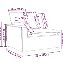 vidaXL Modulaire bank Armleuning eindmodule met kussens donkergroen 100 cm