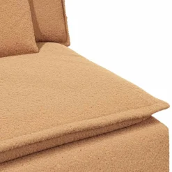 vidaXL Modulaire bank Armleuning eindmodule met kussens 100 cm beige