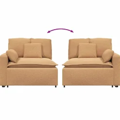 vidaXL Modulaire bank Armleuning eindmodule met kussens 100 cm beige