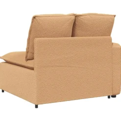 vidaXL Modulaire bank Armleuning eindmodule met kussens 100 cm beige