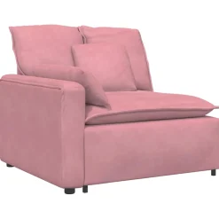 vidaXL Modulaire bank Armleuning eindmodule met kussens 100 cm roze