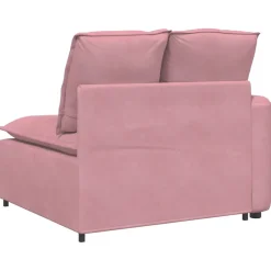 vidaXL Modulaire bank Armleuning eindmodule met kussens 100 cm roze