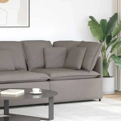 vidaXL Modulaire bank hoekmodule met kussens 100 cm taupe