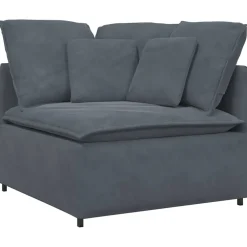 vidaXL Modulaire bank met kussens fluweel donkergrijs