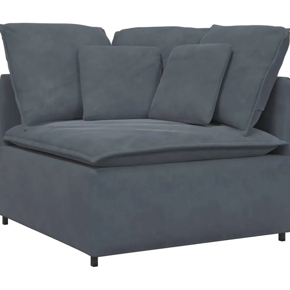 vidaXL Modulaire bank met kussens fluweel donkergrijs