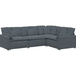 vidaXL Modulaire bank met kussens fluweel donkergrijs