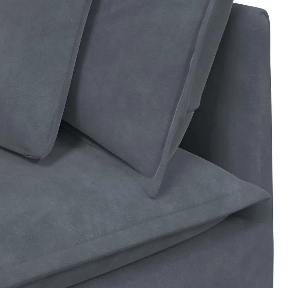 vidaXL Modulaire bank met kussens fluweel donkergrijs