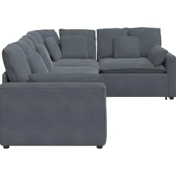 vidaXL Modulaire bank met kussens fluweel donkergrijs
