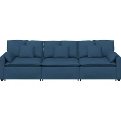 vidaXL Modulaire bank met kussens blauw