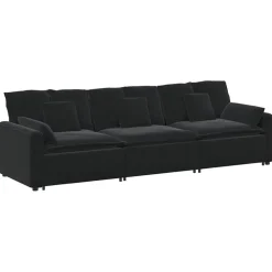 vidaXL Modulaire bank met kussens zwart