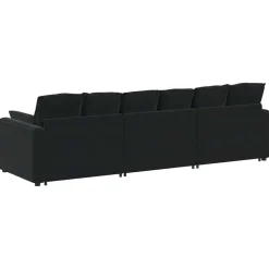 vidaXL Modulaire bank met kussens zwart