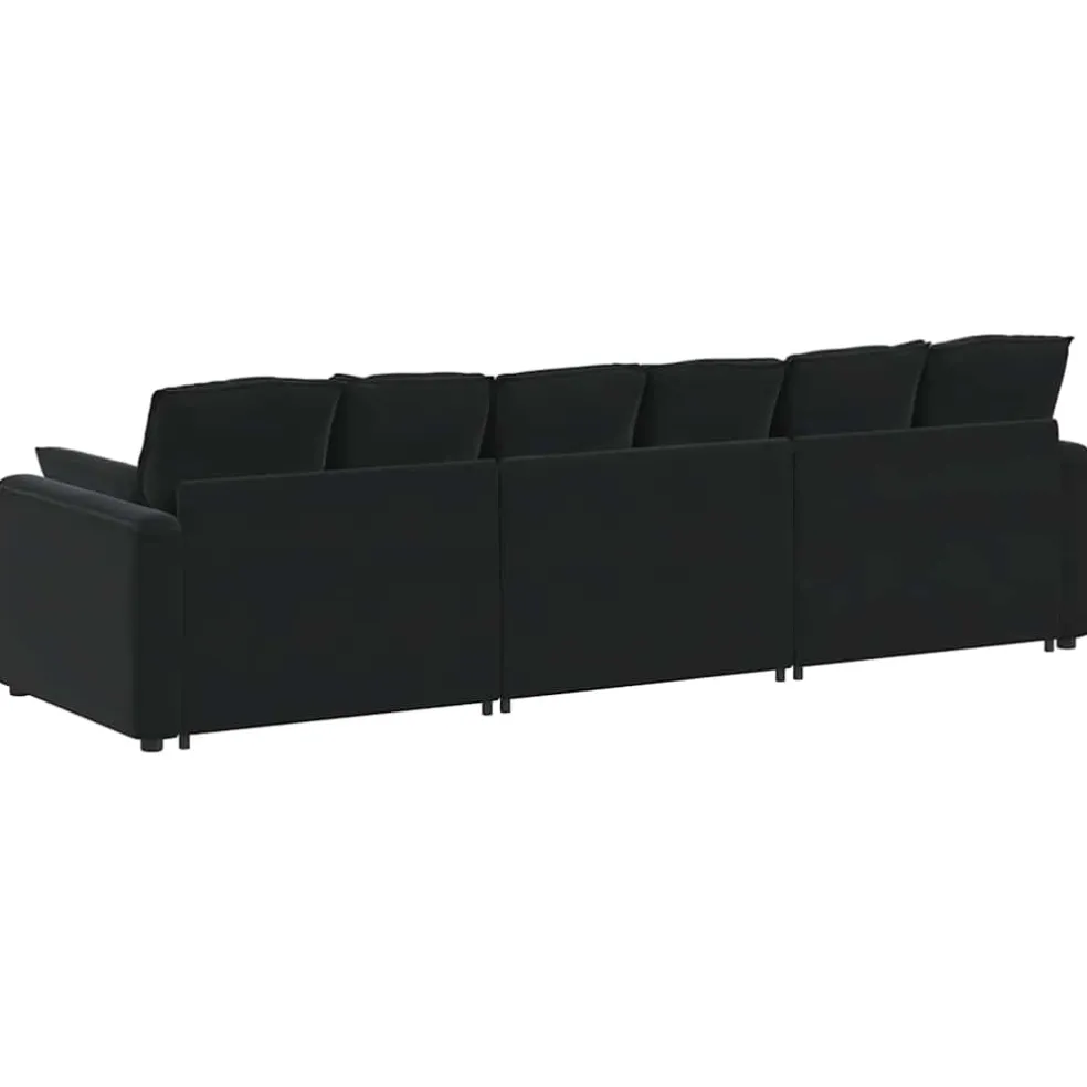 vidaXL Modulaire bank met kussens zwart