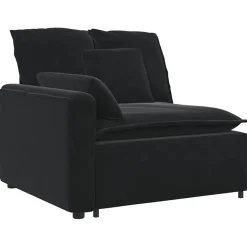 vidaXL Modulaire bank met kussens zwart