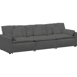 vidaXL Modulaire bank met kussens donkergrijs